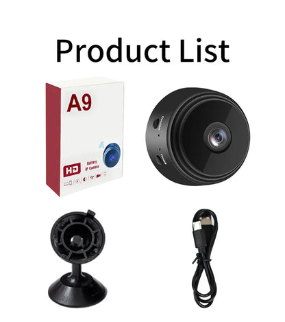 A9 Mini WiFi Security Camera - Wireless Remote Monitoring - Bascora