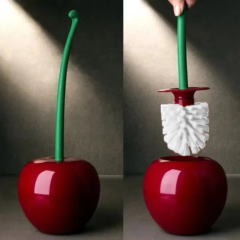 Cherry Shape Toilet Brush Set - Creative Bathroom Accessories