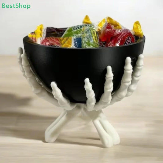 Halloween Candy Bowl - Gothic Skeleton Hands Storage Holder