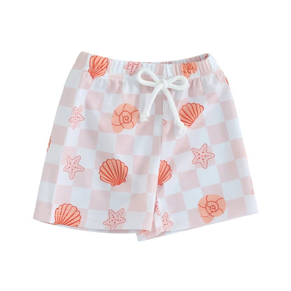 Toddler Boys Hawaiian Swim Shorts - Elastic Waist Beach Board Shorts - Bascora