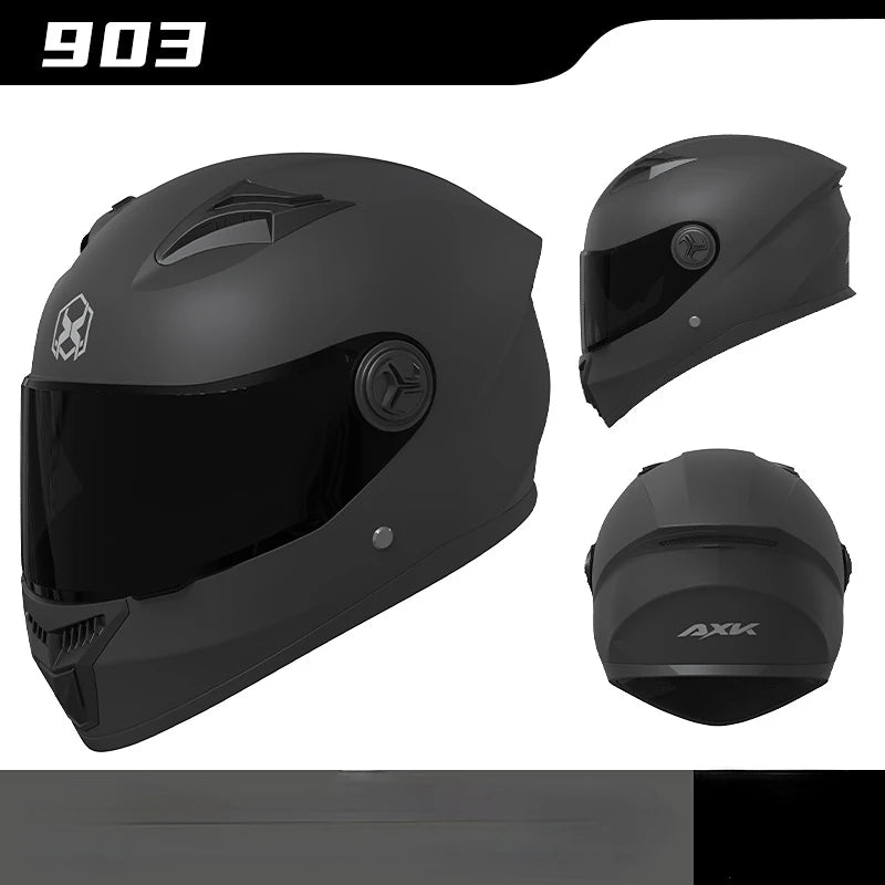 Casco integral de moto de competición con doble visera
