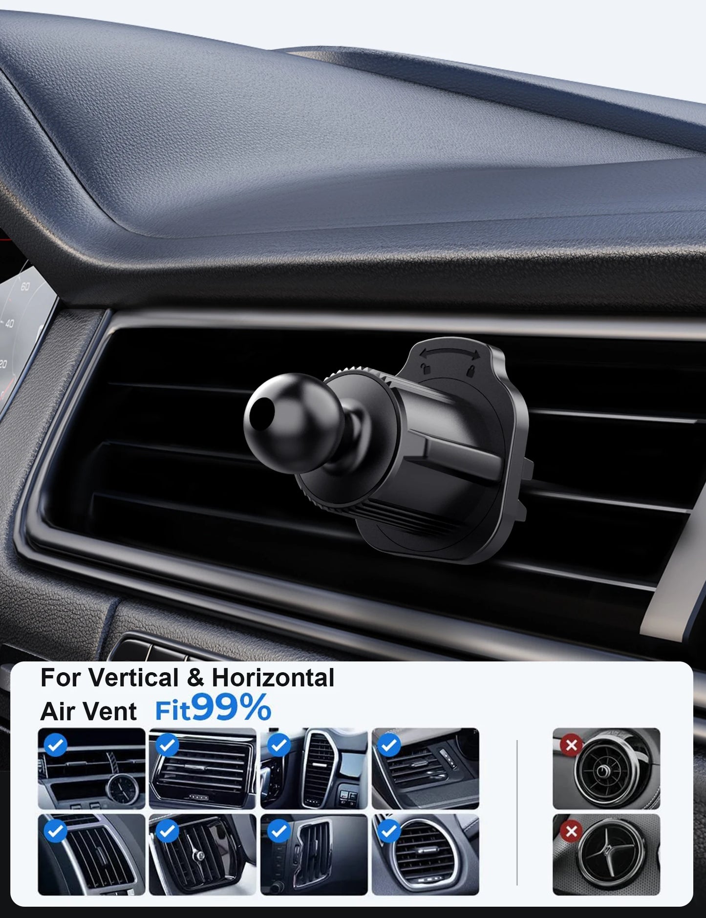 Universal Magnetic Phone Car Mount - Twist-Lock Air Vent Mount