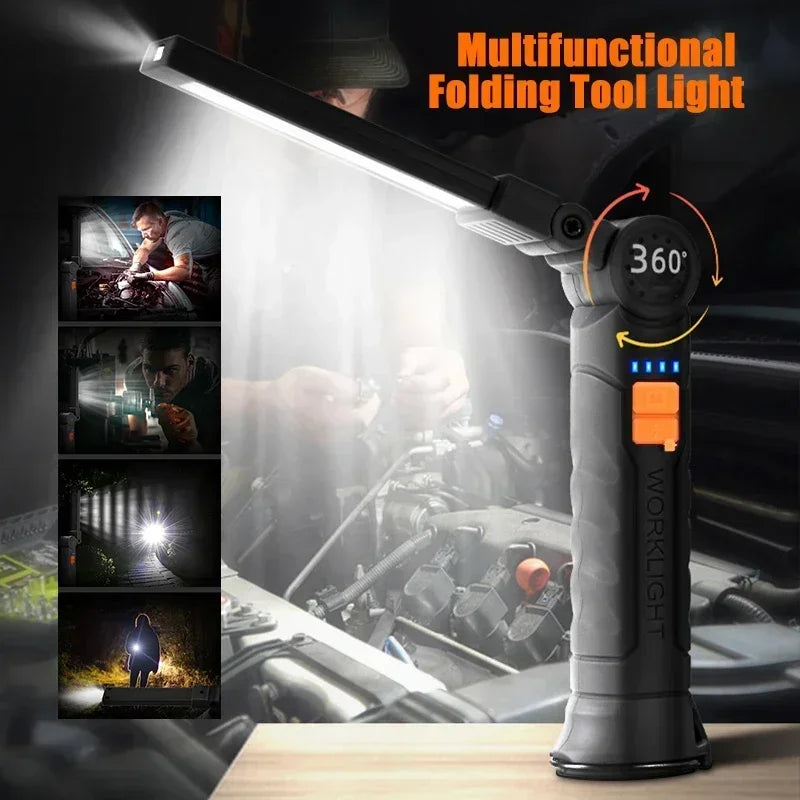 Lampe de travail magnétique - Torche LED rotative à 360°