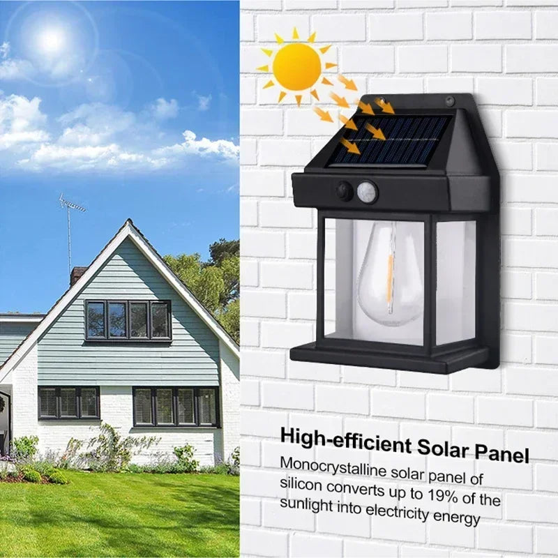 Applique murale d'extérieur étanche à énergie solaire | Détecteur de mouvement
