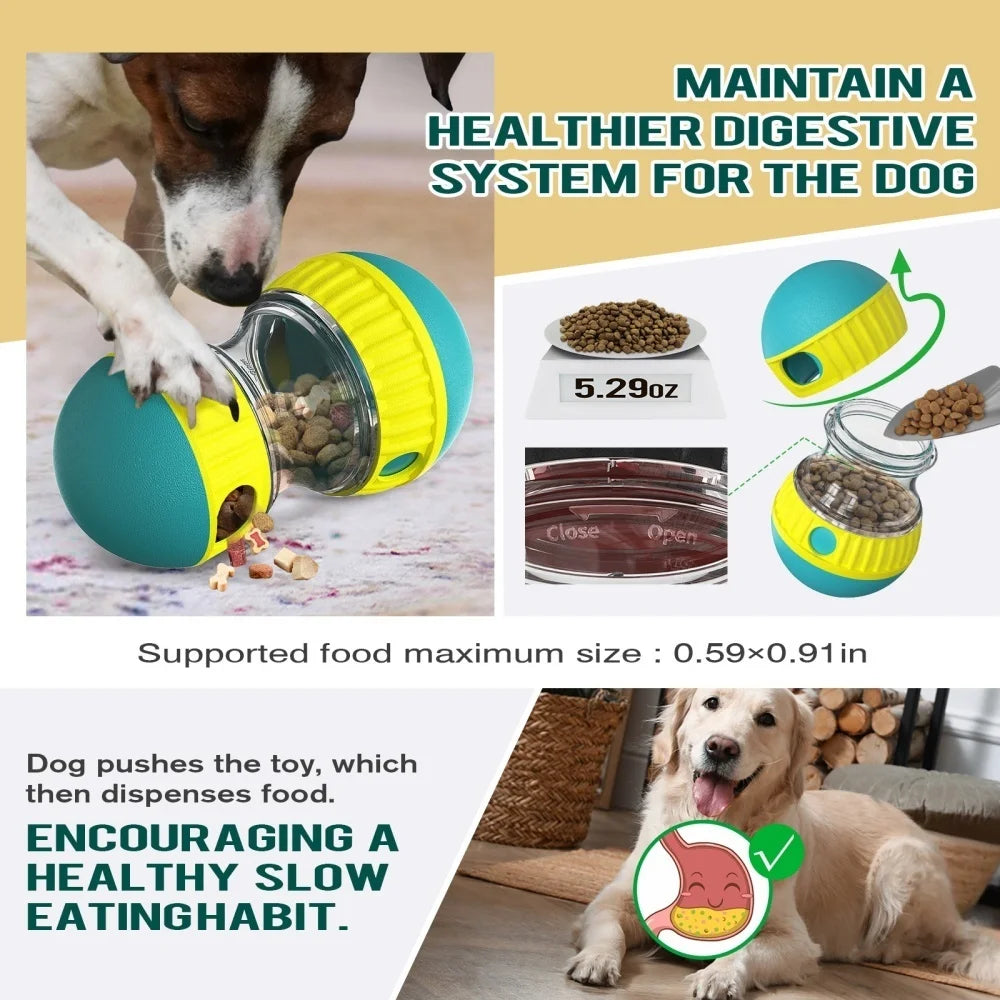 Distributeur de friandises interactif pour chien - Distributeur lent réglable pour toutes les tailles