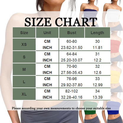 Women's Soft Breathable Bustier - Cotton Spandex Tube Top - Bascora