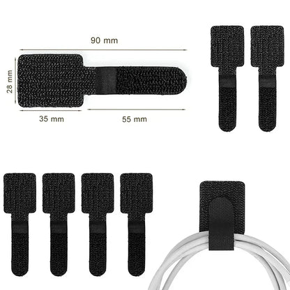 Cable Organiser Ties - Releasable Nylon Ties for Wire Management - Bascora