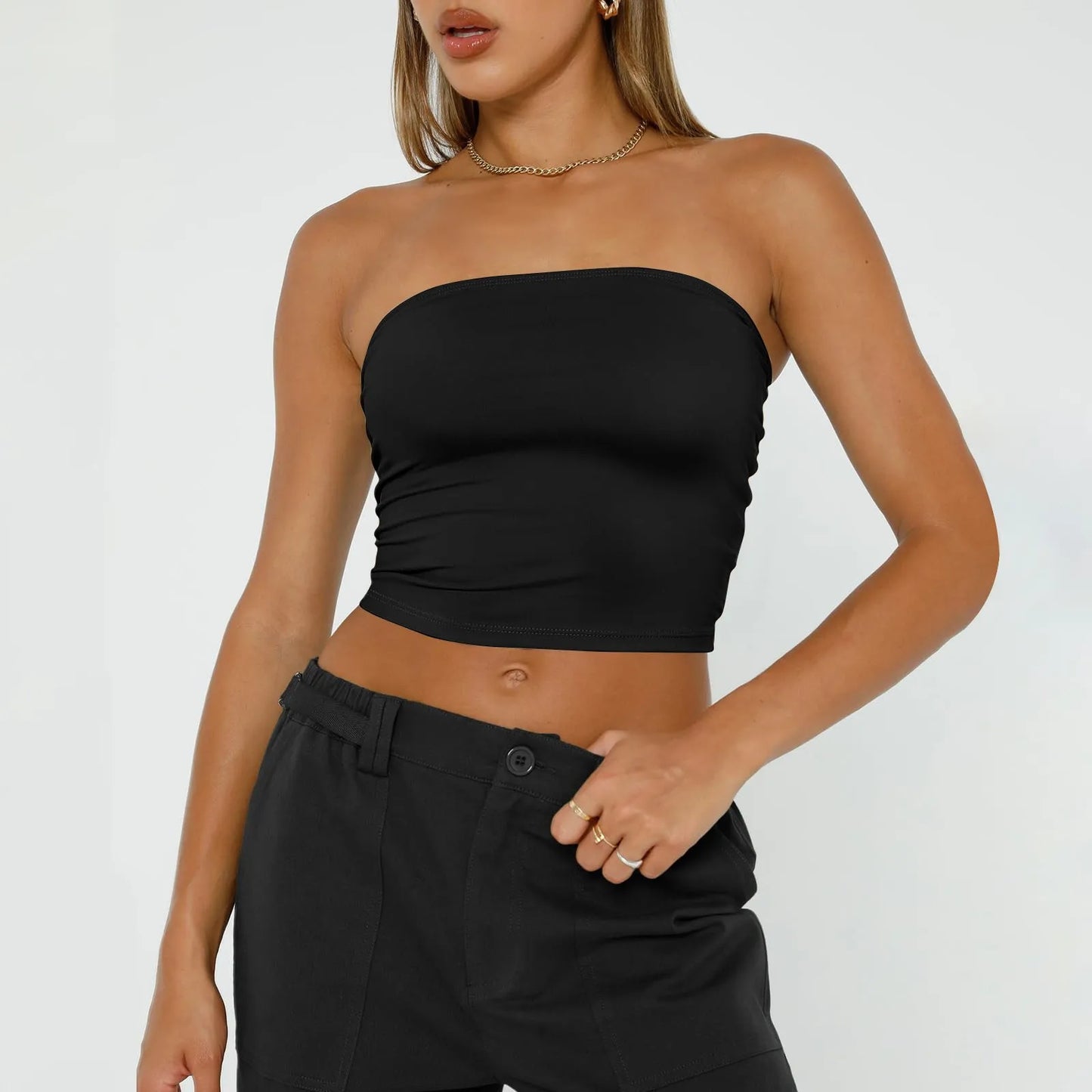 Women's Soft Breathable Bustier - Cotton Spandex Tube Top