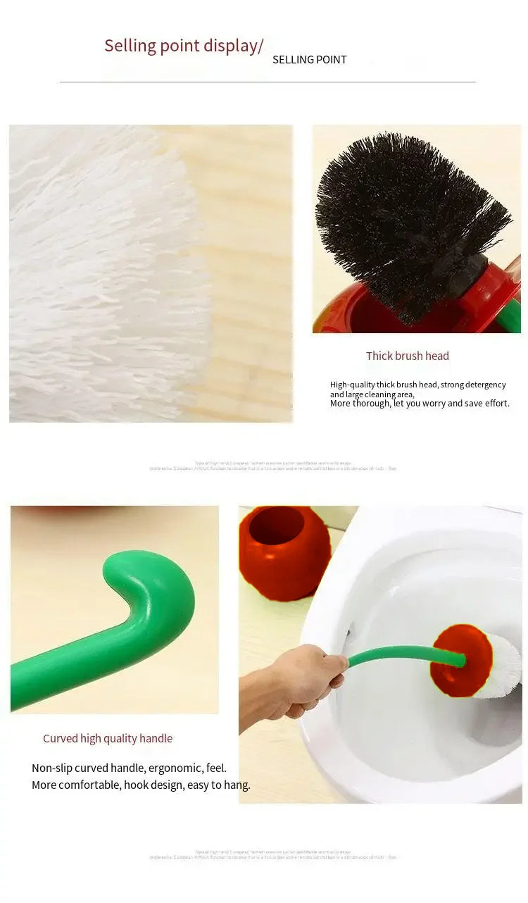 Cherry Shape Toilet Brush Set - Creative Bathroom Accessories