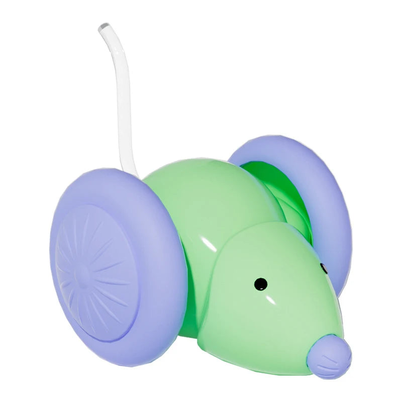 Juguete interactivo para gatos con forma de ratón eléctrico (recargable y con función antiobstáculos)