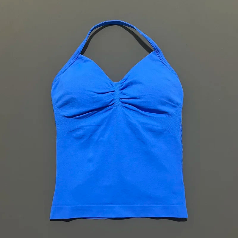 Impact Longline Strappy Sports Bra - Open Back Yoga Tank Top