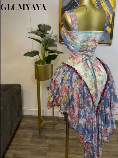 Patchwork Maxi Dress - Scarf Strap A-Line - Bascora