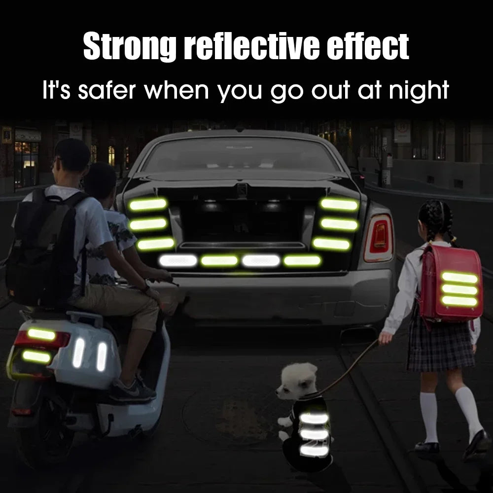 Motorcycle Helmet Warning Reflective Stickers - Night Safety Strips