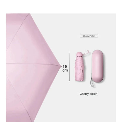 Portable Capsule Umbrella - Mini Foldable Sun & Rain Protection - Bascora