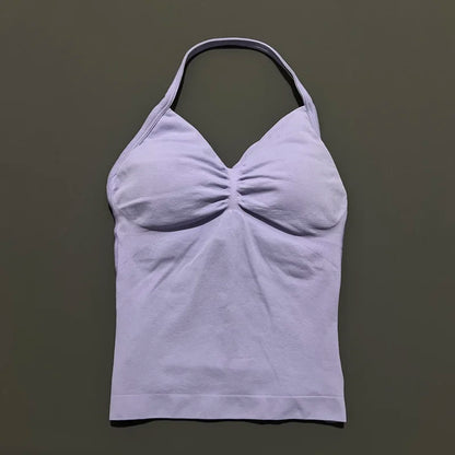 Impact Longline Strappy Sports Bra - Open Back Yoga Tank Top - Bascora
