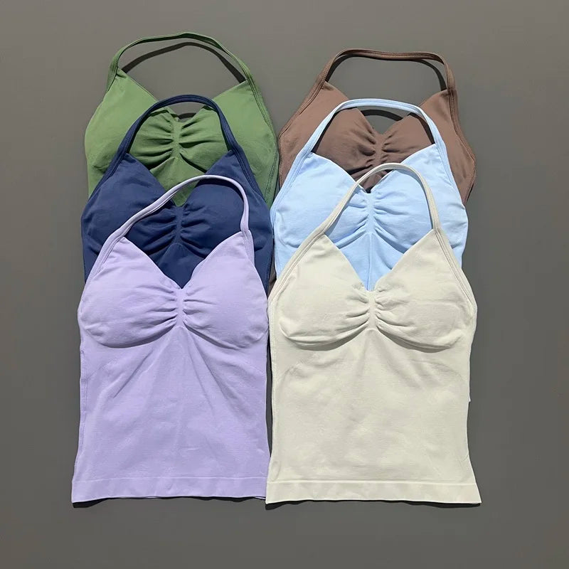 Impact Longline Strappy Sports Bra - Open Back Yoga Tank Top
