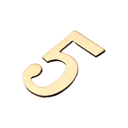 Golden Metal Door Numbers with Magnets - 7x4cm Address Labels - Bascora