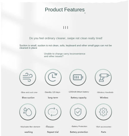 Car Vacuum Cleaner Portable - Household Pump Handheld - Bascora