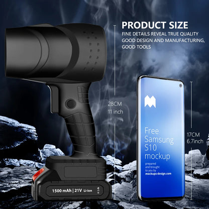 Electric Turbo Fan Blower - 380W Cordless Leaf Blower for 21V Battery - Bascora