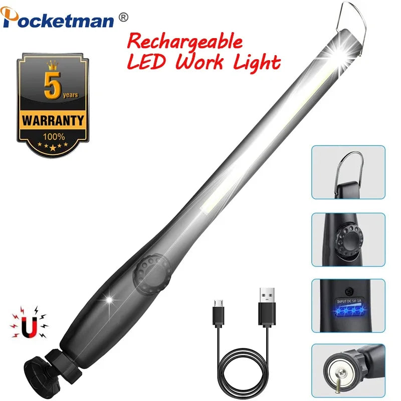 Portable LED Inspection Light - Magnetic COB Work Light for Car Repair