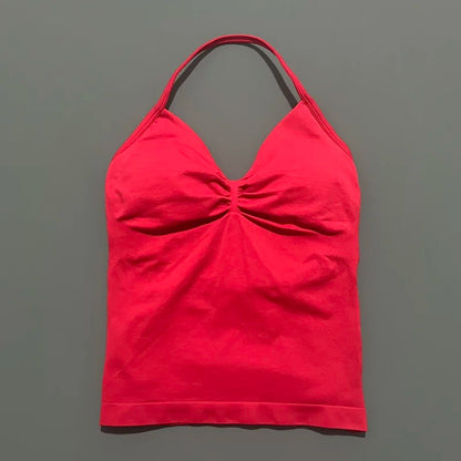Impact Longline Strappy Sports Bra - Open Back Yoga Tank Top - Bascora