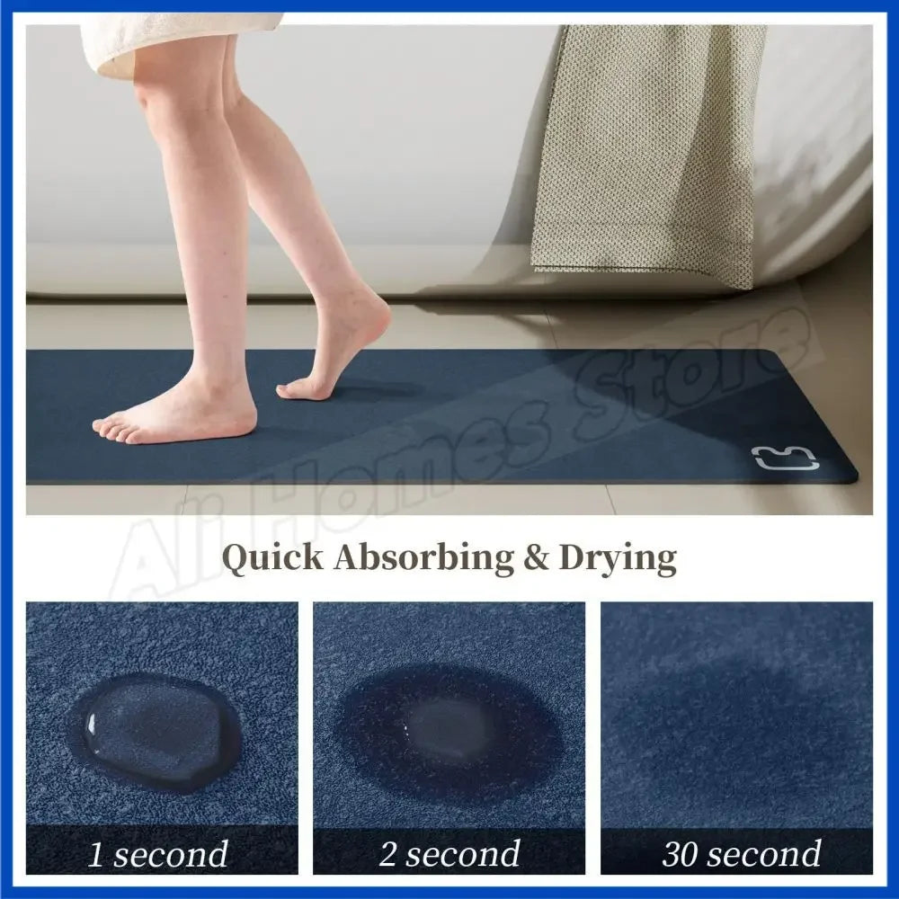 Premium Diatomite Stone Bath Mat - 3.5MM Thick Super Absorbent