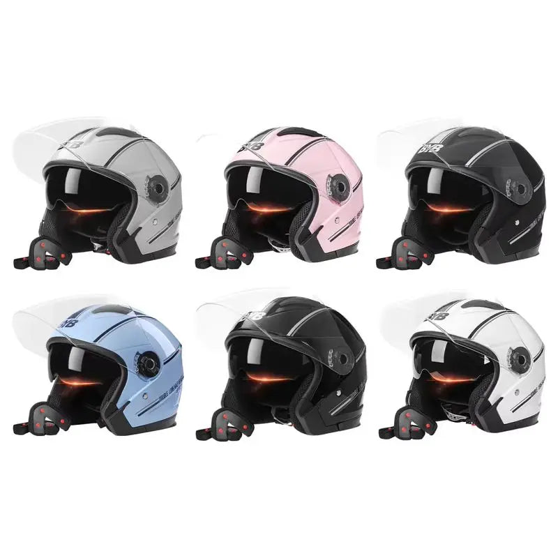 Casque moto ouvert - Double écran rétro 3/4