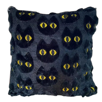 Halloween Ghost Pumpkin Pillowcase - Plush Faux Fur Pillow Cover - Bascora