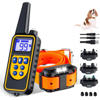 Electric Dog Training Collar - Waterproof Remote Control with Rechargeable Battery - Bascora