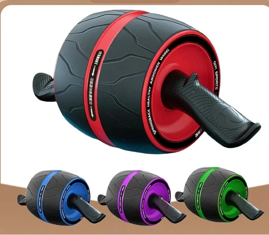 Fitness balance wheel with color options on a beige background