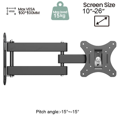 Full Motion TV Wall Mount - Articulating Bracket 10-32 Inch - Bascora