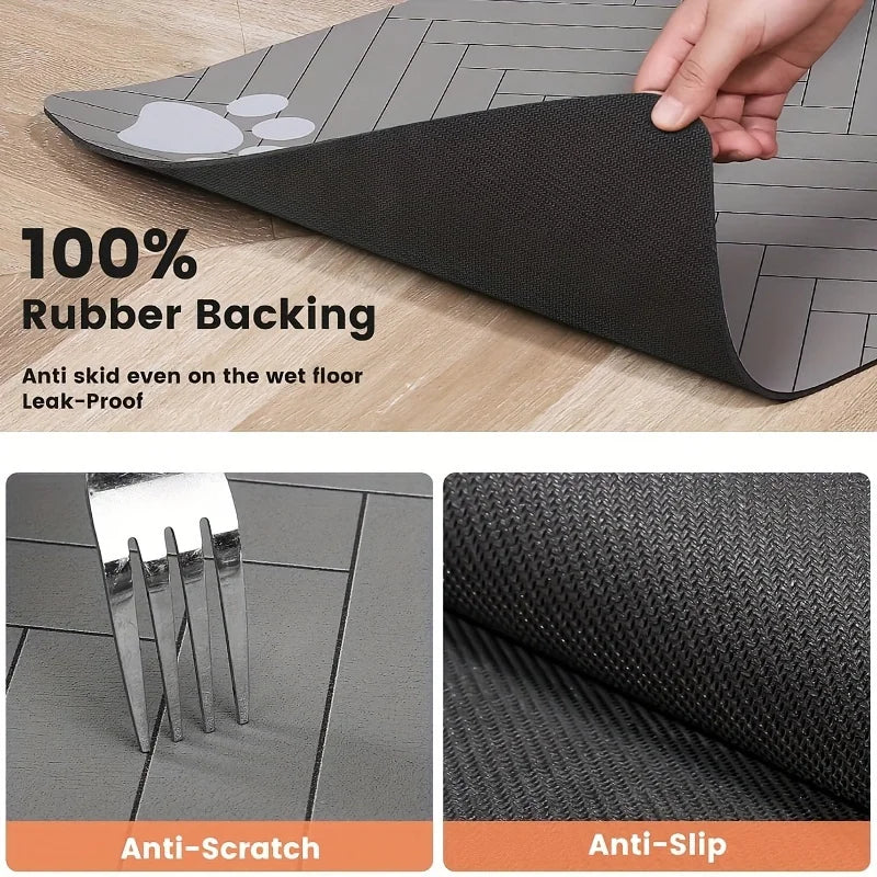 Diatomaceous Earth Pet Feeding Mat - Fast-Drying Splash-Proof