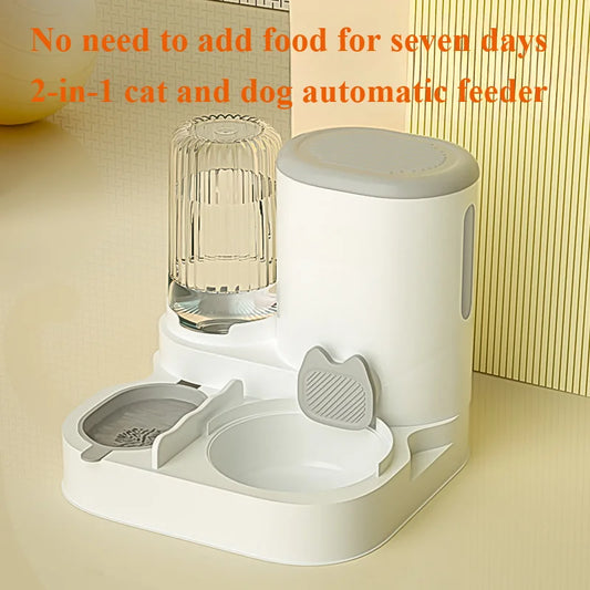 Cat Bowl Automatic Feeder - Integrated Water Dispenser
