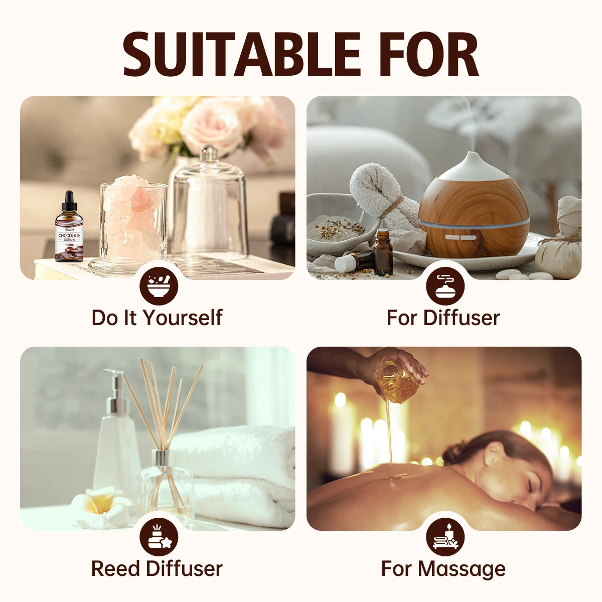 Chocolate Essential Oil - Long-Lasting Fragrance for Home & Skin