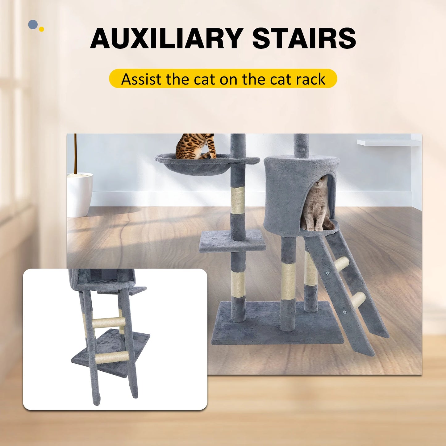 Arbre à chat à plusieurs étages - Accessoires pour animaux de compagnie haut de gamme