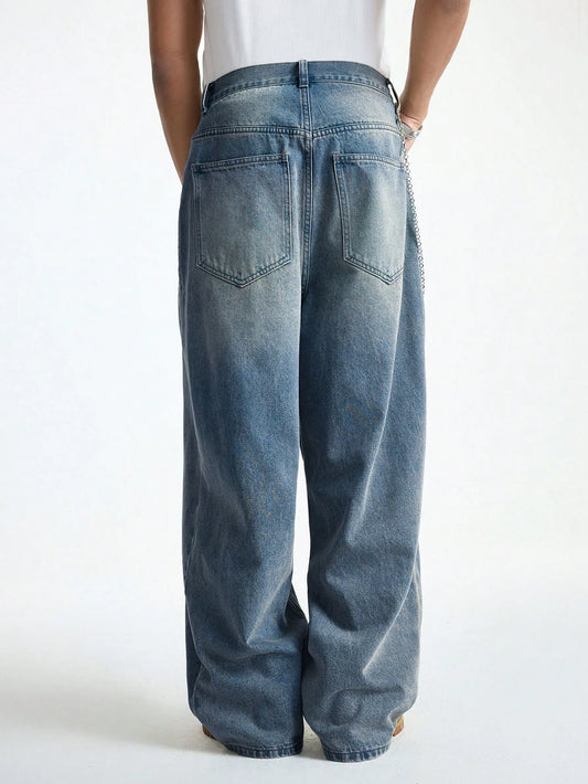 Men's Wide Y2K Jeans - Hip-Hop Baggy Denim Pants