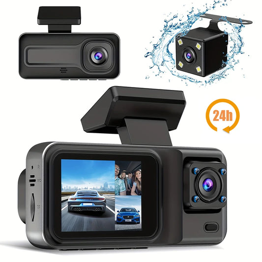 3 Channel Dash Cam for Cars - 1080P Video Recorder