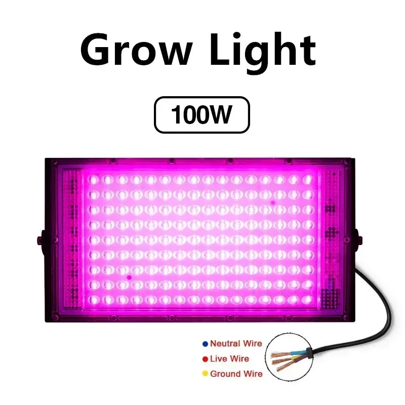 LED Phyto Spotlight 220V - Full Spectrum Hydroponic Plant Light 50W/100W