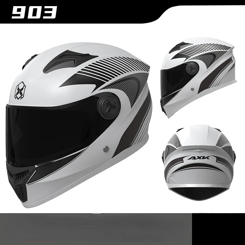 Casco integral de moto de competición con doble visera