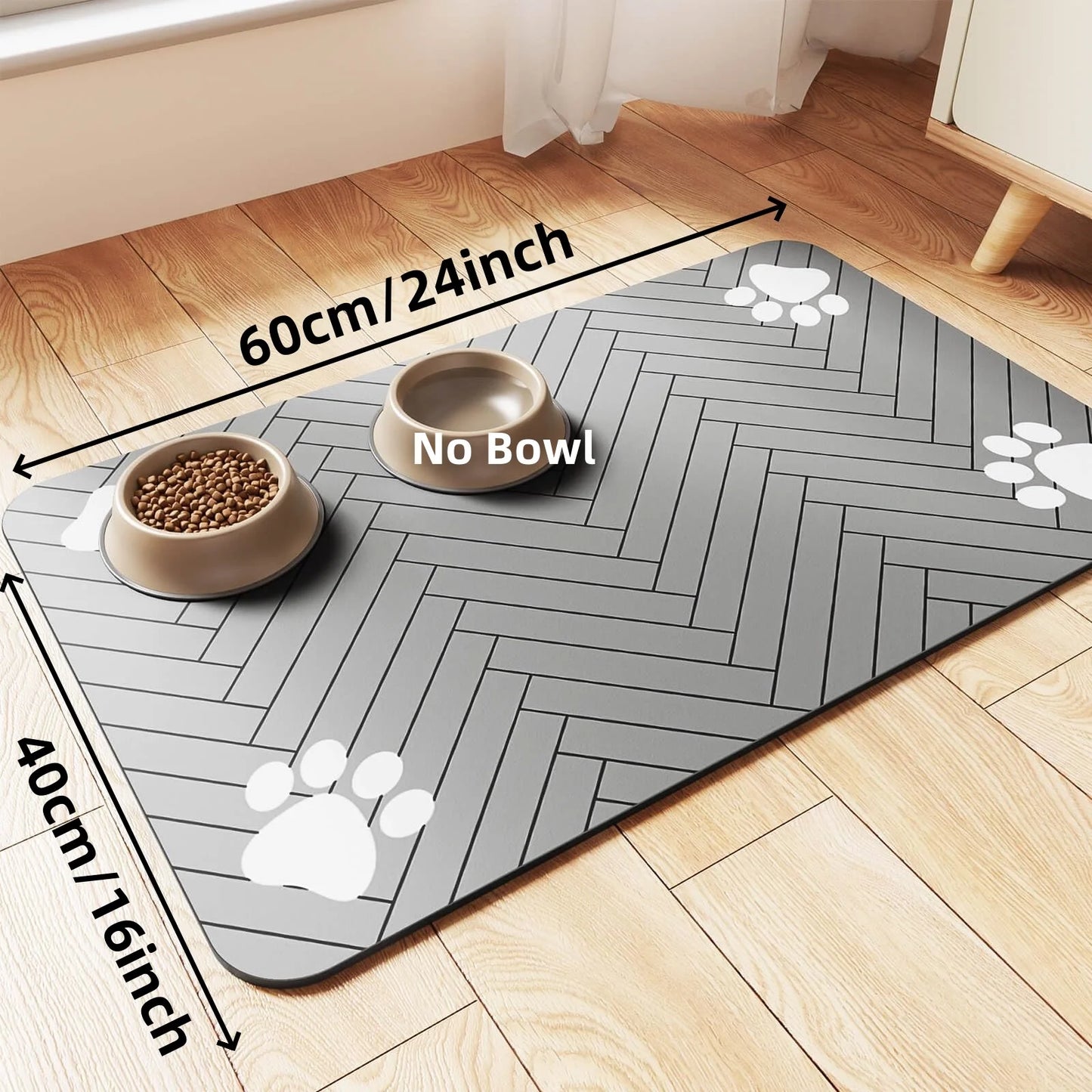 Tapis d'alimentation pour animaux de compagnie - Set de table absorbant et imperméable pour gamelles de nourriture et d'eau