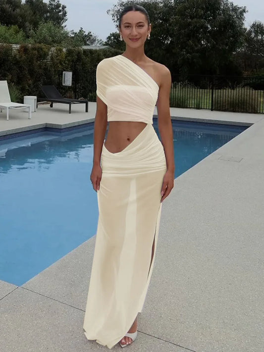 Mozision Mesh Backless Maxi Dress - Sexy Club Bodycon