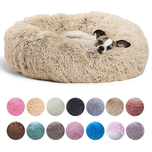 Round Plush Pet Bed - Super Soft for Large Dogs & Cats