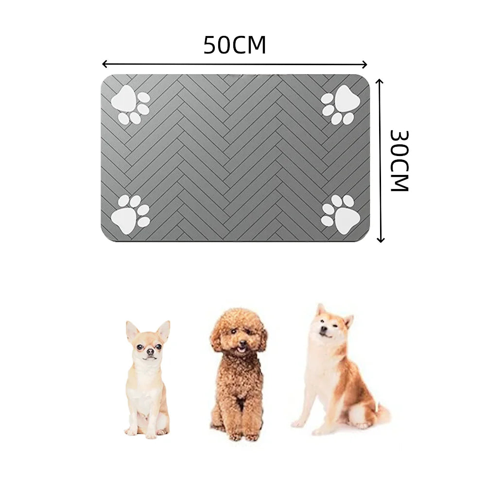 Diatomaceous Earth Pet Feeding Mat - Fast-Drying Splash-Proof