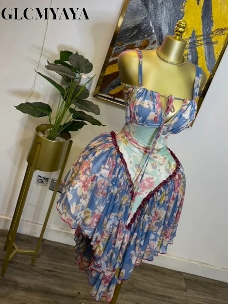 Patchwork Maxi Dress - Scarf Strap A-Line
