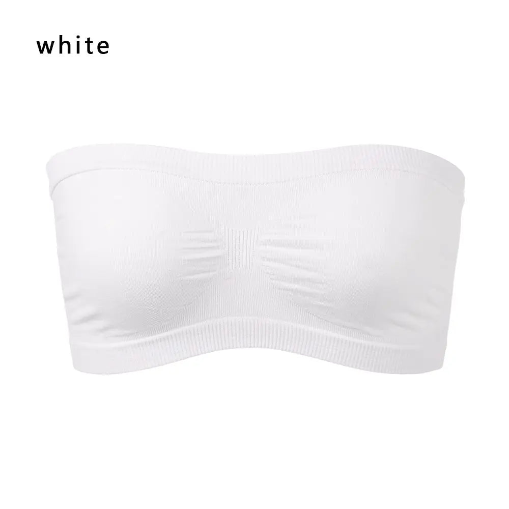 Women's High Elastic Sports Bra - Seamless Strapless Tube Top