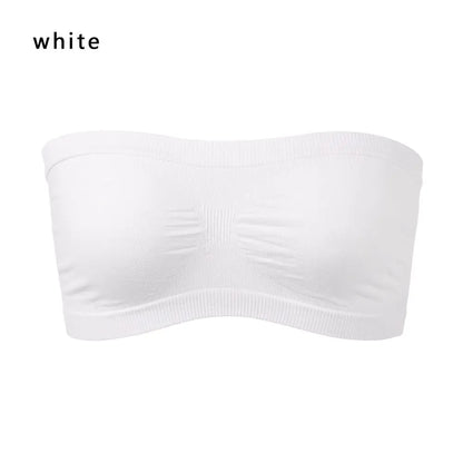 Women's High Elastic Sports Bra - Seamless Strapless Tube Top - Bascora
