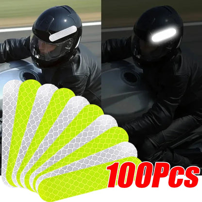 Motorcycle Helmet Warning Reflective Stickers - Night Safety Strips - Bascora