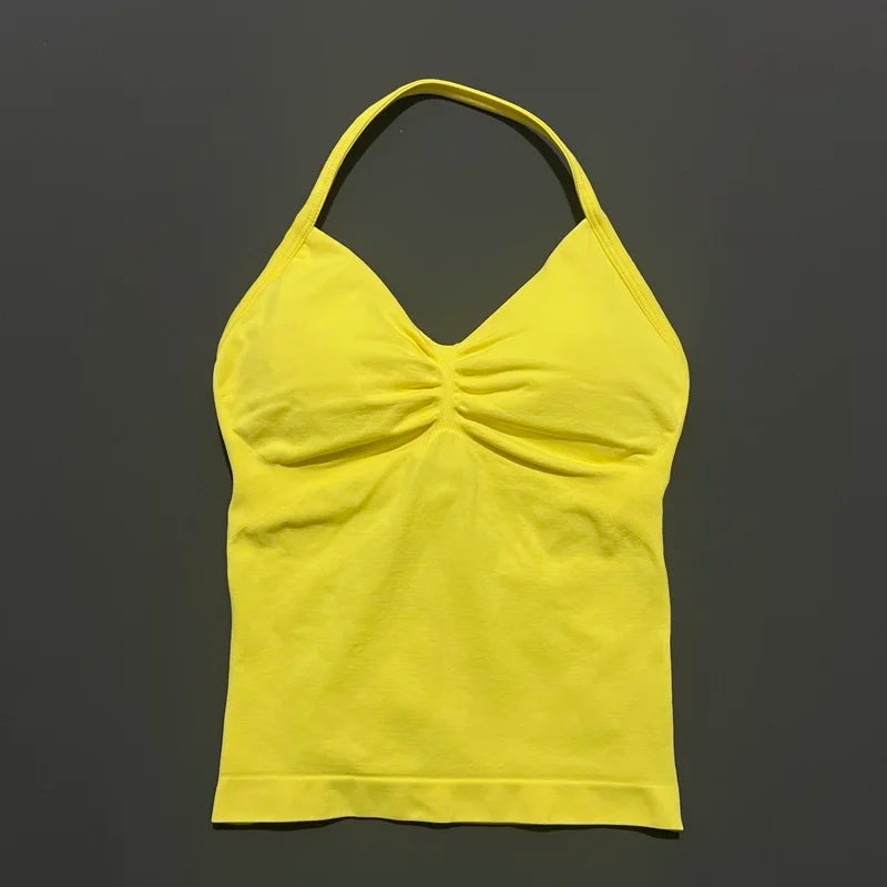 Impact Longline Strappy Sports Bra - Open Back Yoga Tank Top
