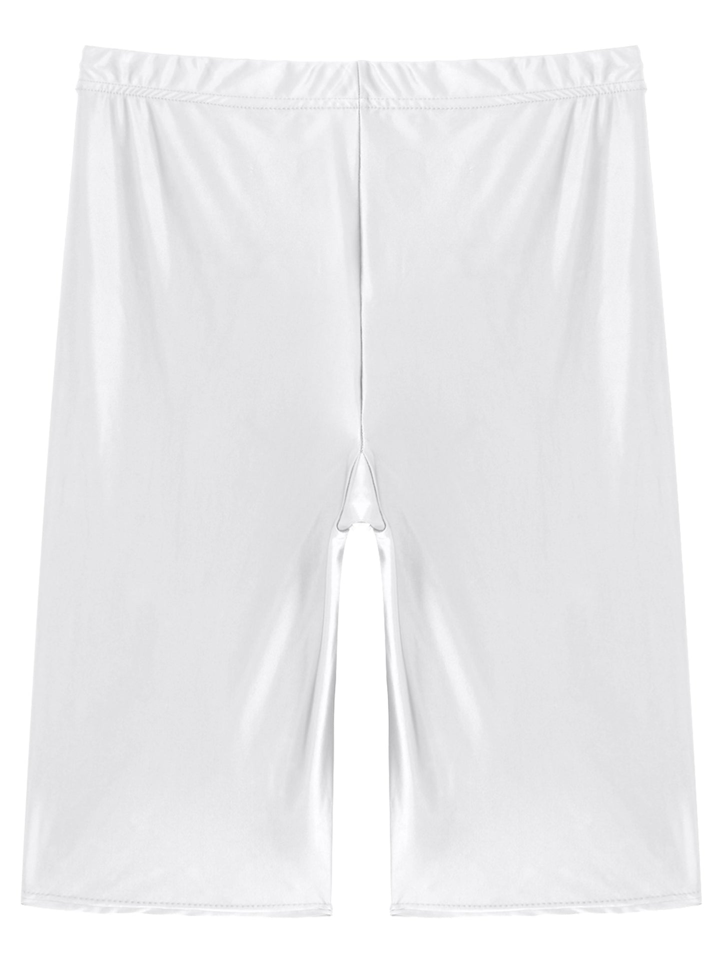 Women's High Waist Swim Shorts - Glossy Athletic Leggings Swimwear
