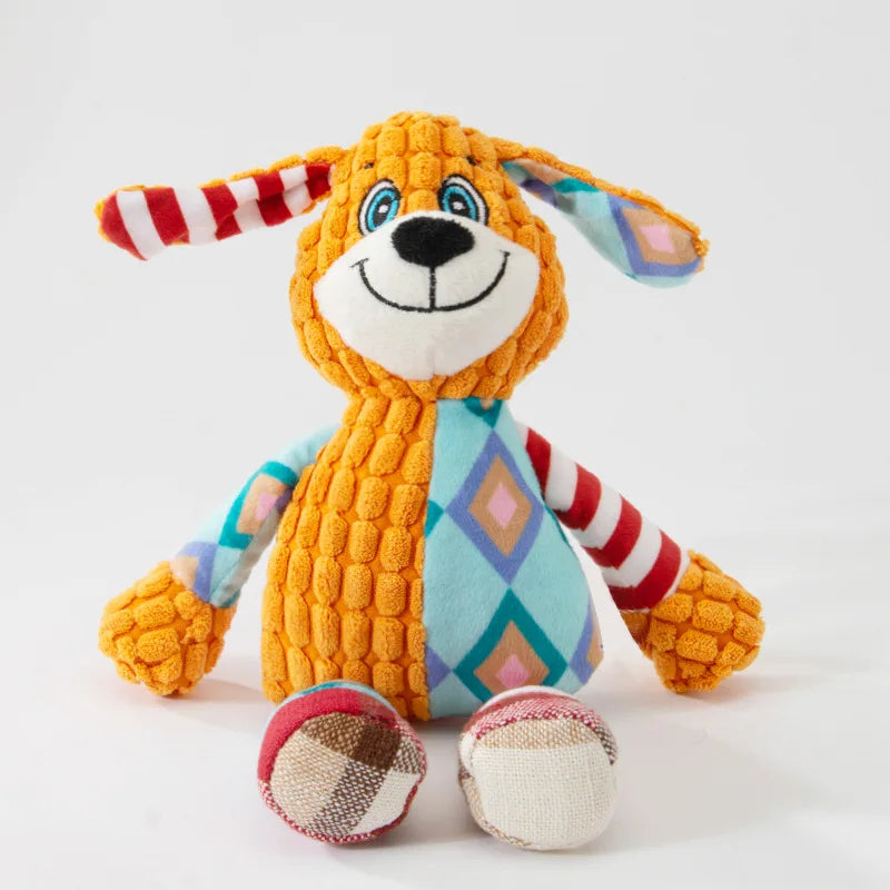 Jouet en peluche pour animaux de compagnie - Jouet interactif couineur pour animaux avec nettoyage des dents